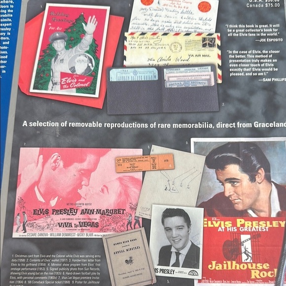 The Elvis Treasures Book by Robert Gordon - Removable Memorabilia & Audio CD - Picture 10 of 11
